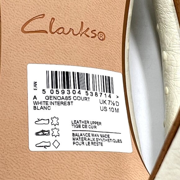 Clarks Womens Size 10 Ivory Ostrich Leather Classic Pumps Heels‎ Shoes NEW - Picture 12 of 13